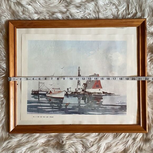 Paul Loring Old Gull Rock Light, Newport Matted and Framed Print - Picture 6 of 16